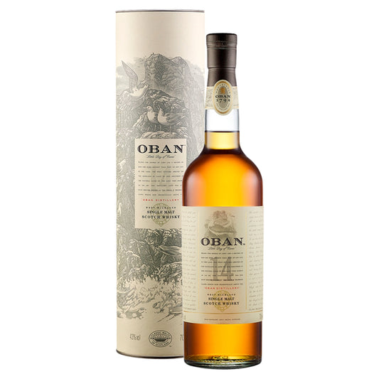 Oban 14 Jahre Highland Single Malt Scotch Whisky 70cl mit Geschenkverpackung